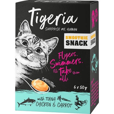 Tigeria Smoothie Snack tuňák s kuřecím a mrkví 6 x 50 g