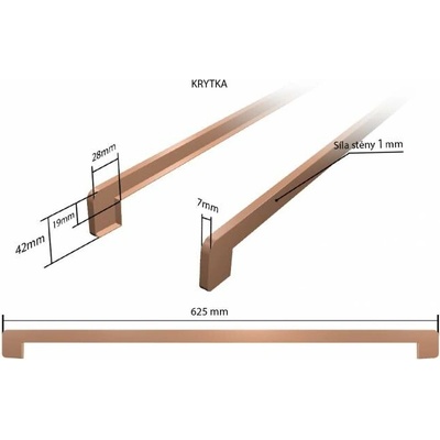 DEOKORK Plastová krytka oboustranná boční 600 mm (k dřevotřískovým parapetům) Délka krytky: 600 mm - Ořech rustikální 7680 (DŘEVOTŘÍSKOVÉ)