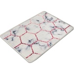 Foutastic Бяла/сива постелка за баня 60x40 cm Honeycomb - Foutastic (359CHL4171)