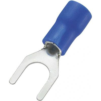 TRU COMPONENTS 745325 vidlicové káblové oko 1.50 mm² 2.50 mm² Ø otvoru=5.3 mm čiastočne izolované modrá 100 ks