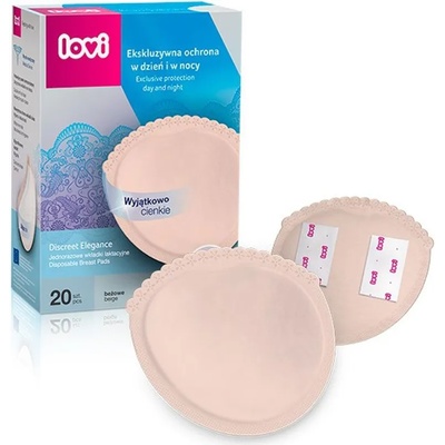 Lovi Подплънки за кърма с гел Lovi - Discreet Elegance - 20 броя, бежови (19/610)