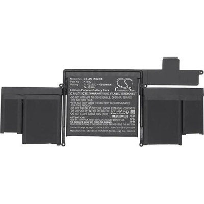 Cameron Sino Батерия за лаптоп Apple MacBook A1502 battery(2015), MacBook Pro Retina A1502 (2015 Version) A1582 LiPo 11, 43V 6500mAh CAMERON SINO (CS-AM1502NB)