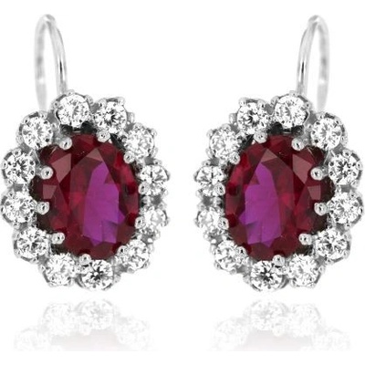 Zlatnictví U Kostela dámské náušnice s červeným kamenem 321č