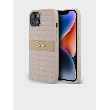 DKNY PU Leather Repeat Pattern Tonal Stripe Back Cover за iPhone 14 Pink DKNY DKNY | Rozov | ЖЕНИ | UNI