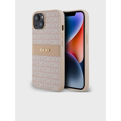DKNY PU Leather Repeat Pattern Tonal Stripe Back Cover за iPhone 14 Pink DKNY DKNY | Rozov | ЖЕНИ | UNI