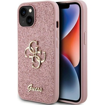 Image 1 of GUESS Блестящ Калъф за iPhone 15, Guess Glitter Script Big 4G Case, Розов (GUHCP15SHG4SGP)