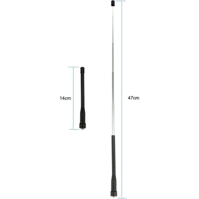 WOUXUN Dualband Anténa SMA Teleskop 47 cm Baofeng