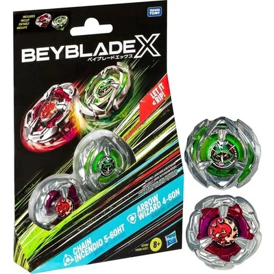 Beyblade X Dual Pack Chain Incendio 5-60HT and Arrow Wizard 4-60N