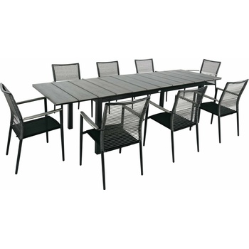 di volio Sada záhradného nábytku Basita 8 stoličiek a 1 stôl sivá