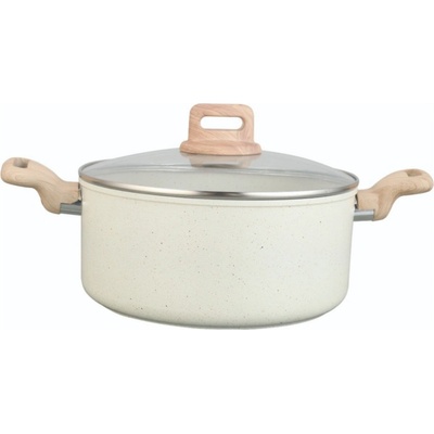 Voltz Тенджера Voltz Nice OV54418E24D, 24x15 см, 6.5 л, Мраморно покритие, Индукция, Кремав меланж (5V4418E24D)