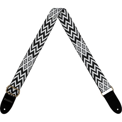 Cascha CUS-JW1 Jacquard Ethnic Black & White Колан за укулеле (CUS-JW1)