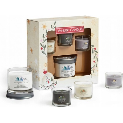 Yankee Candle Snow Globe Wonderland dárková sada tumbler malý + votivní svíčka ve skle 3 x 37 g – Zboží Dáma