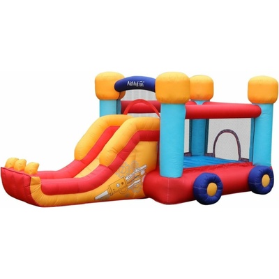 Pepita Auto Skákací hrad 405x250x200cm so šmykľavkou červeno-žltá