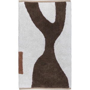 Mette Ditmer Бяло-кафяв памучен килим подходящ за пране 50x80 cm Figura - Mette Ditmer Denmark (FIGRUS01)