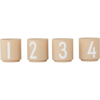 Design Letters Порцеланови свещници в комплект от 4 бр. Mini - Design Letters (10102003BEIGE)