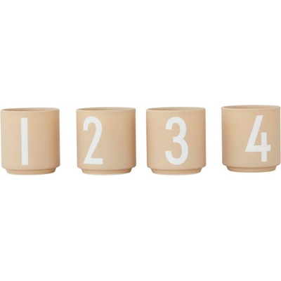 Design Letters Порцеланови свещници в комплект от 4 бр. Mini - Design Letters (10102003BEIGE)
