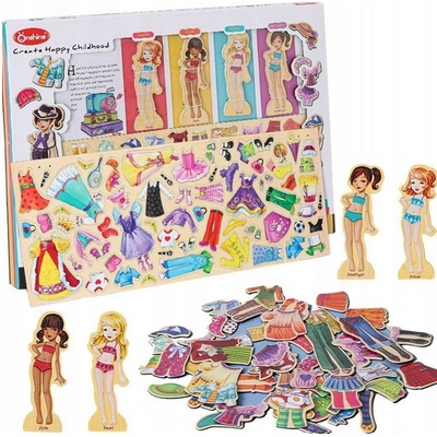MAGNETICKÁ HRA OBLÉKÁNÍ PUZZLE DŘEVĚNÉ PUZZLE MAGNETY MONTESSORI – Hledejceny.cz