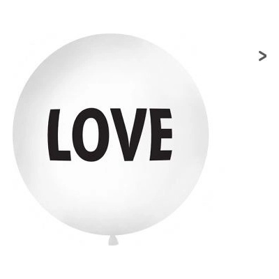 Okrúhly balón 1m LOVE biely