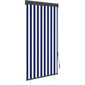 vidaXL Външна ролетна щора, 100x250 см, синьо и бяло (145955)