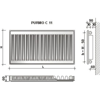 Purmo COMPACT C11 550 x 2000 mm F061105520010300