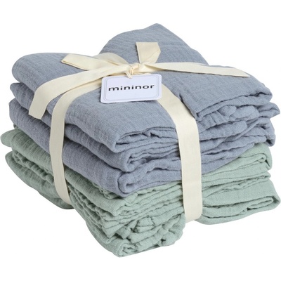 Mininor Mušelínové organické Grey/Green 6 ks