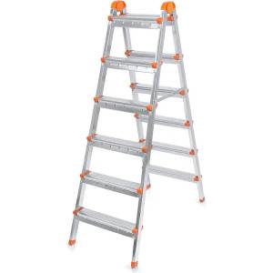 TopMebel Двойна метална стълба Perilla 6+6 стъпала 137cm