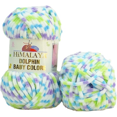 Himalaya příze Dolphin Baby Colors 80422 bílá, tyrkys, zelenkavá, fialová