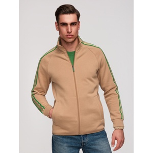 Ombre Clothing Мъжко суитшърт на цип с контрастна кант и висок яка - кафяво V1 B1715 Ombre Clothing Ombre Clothing | Kafyav | МЪЖЕ | S