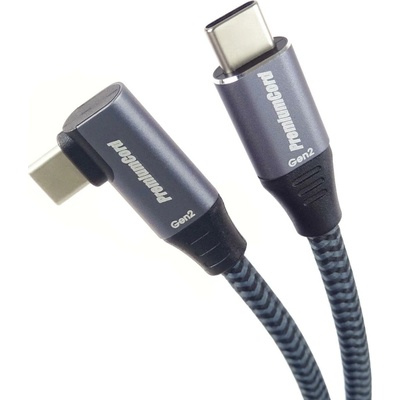 PremiumCord ku31cu3 USB-C zahnutý ( USB 3.2 GEN 2x2, 5A, 100W, 20Gbit/s ), 3m