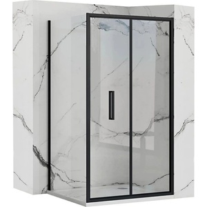 Rea Квадратна душ кабина със сгъваема врата Rea Rapid Fold 100x100 черна (5902557342525+5902557342563)