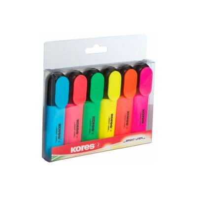 Kores BRIGHT LINER zvýrazňovač sada 6 barev