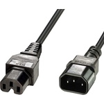 Lindy Захранващ кабел Lindy 30314, от IEC C14(м) към към 1 x IEC C15(ж), 2m (30314)