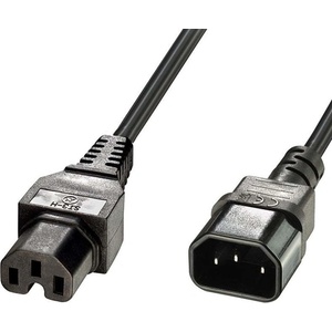 Lindy Захранващ кабел Lindy 30314, от IEC C14(м) към към 1 x IEC C15(ж), 2m (30314)