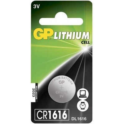 GP Batteries Литиева бутонна батерия gp cr 1616 3v 1 бр. в блистер /цена за 1 бр. / gp (gp-bl-cr1616-7u1)
