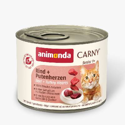 animonda Carny Senior 6 x 200 g - hovädzie mäso & morčacie srdiečka