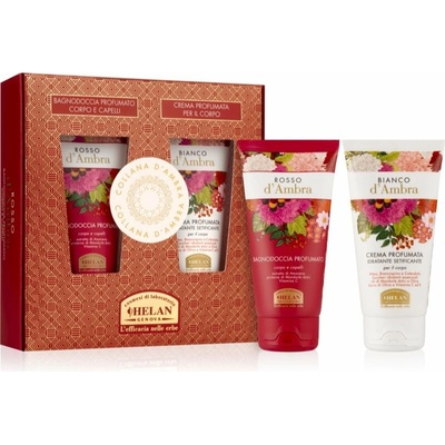 Helan Rosso d'Ambra sprchový gel pro ženy 75 ml + Helan Bianco D'Ambra tělový krém pro ženy 75 ml kosmetická sada