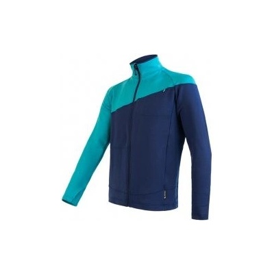Sensor TECNOSTRETCH pánska mikina celozip deep blue/pagoda blue