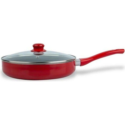 KITCHISIMO HLUBOKÁ PÁNEV S POKLICÍ 28cm, černá červená, nepřilnavý povrch_hamashop