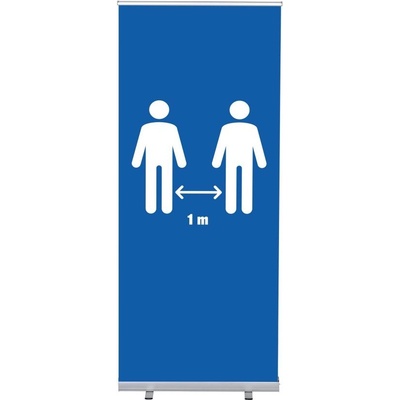 Jansen Display Set Roll-baneru Budget s vytištěným motivem vzdálenost 1 metru, modrá, 870 x 2080 mm