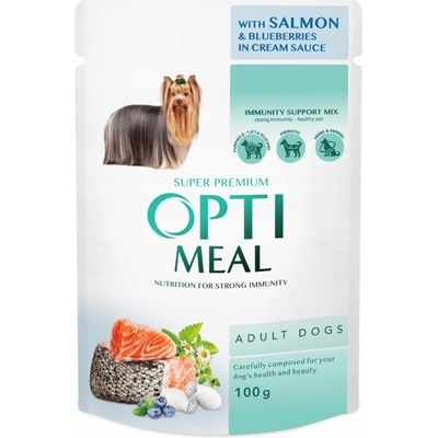 Optimeal Superpremium s lososom a čučoriedkami v smotanovej omáčke 100 g