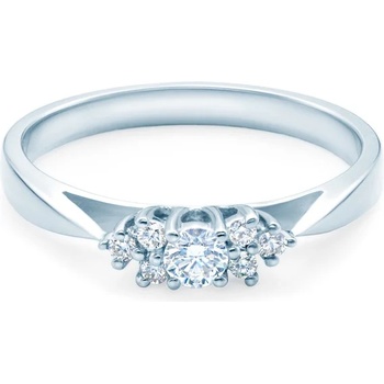 Image 1 of SAVICKI Годежен пръстен със страничен камък: бяло злато. диаманти