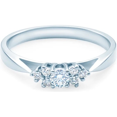 SAVICKI Годежен пръстен със страничен камък: бяло злато. диаманти