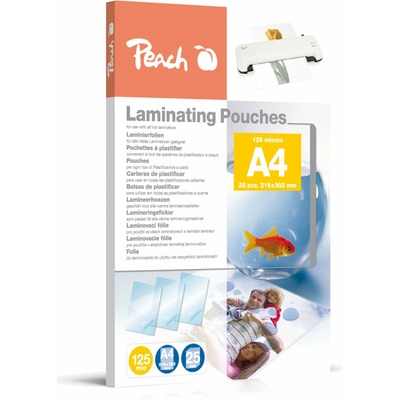 PEACH laminovací folie A4 (216x303mm) Laminating Pouch, 125mic, 25ks PPR525-02