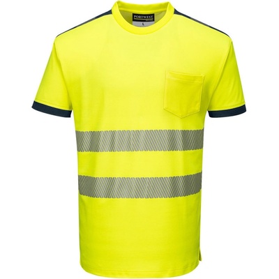 Portwest tričko HiVis PW3 T181 krátký rukáv reflexní žltá/navy M