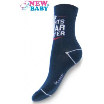 NEW BABY dětské bavlněné ponožky tmavě modré sports player modré