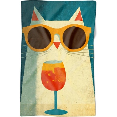 Takoy Deka Wellsoft fleece kočka s drinkem 2-HT-01105 140x200