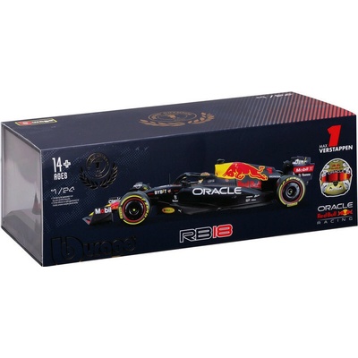 Bburago Oracle Red Bull Racing RB18 1 Verstappen hard case 1:24