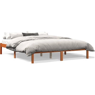 vidaXL Рамка за легло, восъчнокафяв, 160x200 см, борово дърво масив (844863)