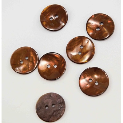Perleťový gombík farbený - odtiene hnedej - priemer 2,3 cm