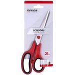 Office Products Ножица с гумирани дръжки 21см черна/червена